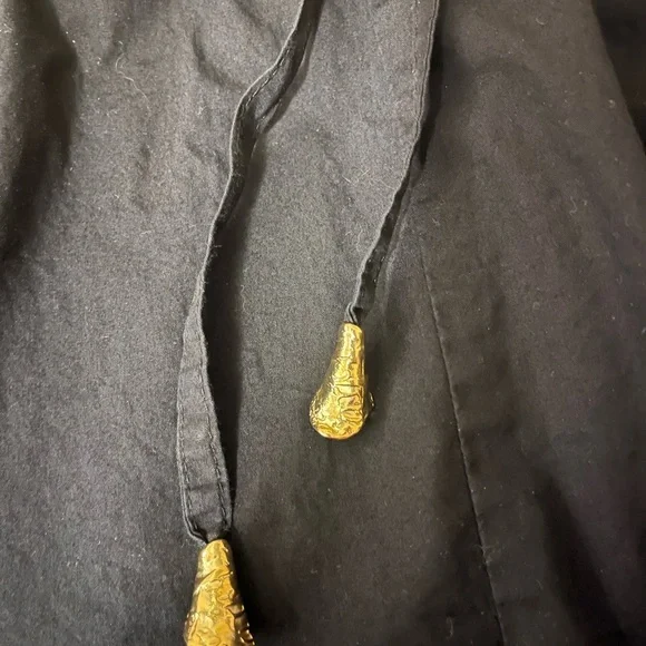 Donna Karan  Black 100% Cotton Shark Bite Hem Bubble Skirt, drawstring, Large - Picture 5 of 10